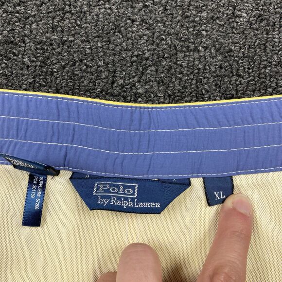 Vintage Polo Ralph Lauren Shorts Men Swim Trunks Board Drawstring Yellow Size XL - Picture 4 of 5
